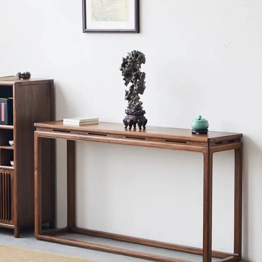 New Chinese style strip case entrance table simple all solid wood table strip several modern antique incense case