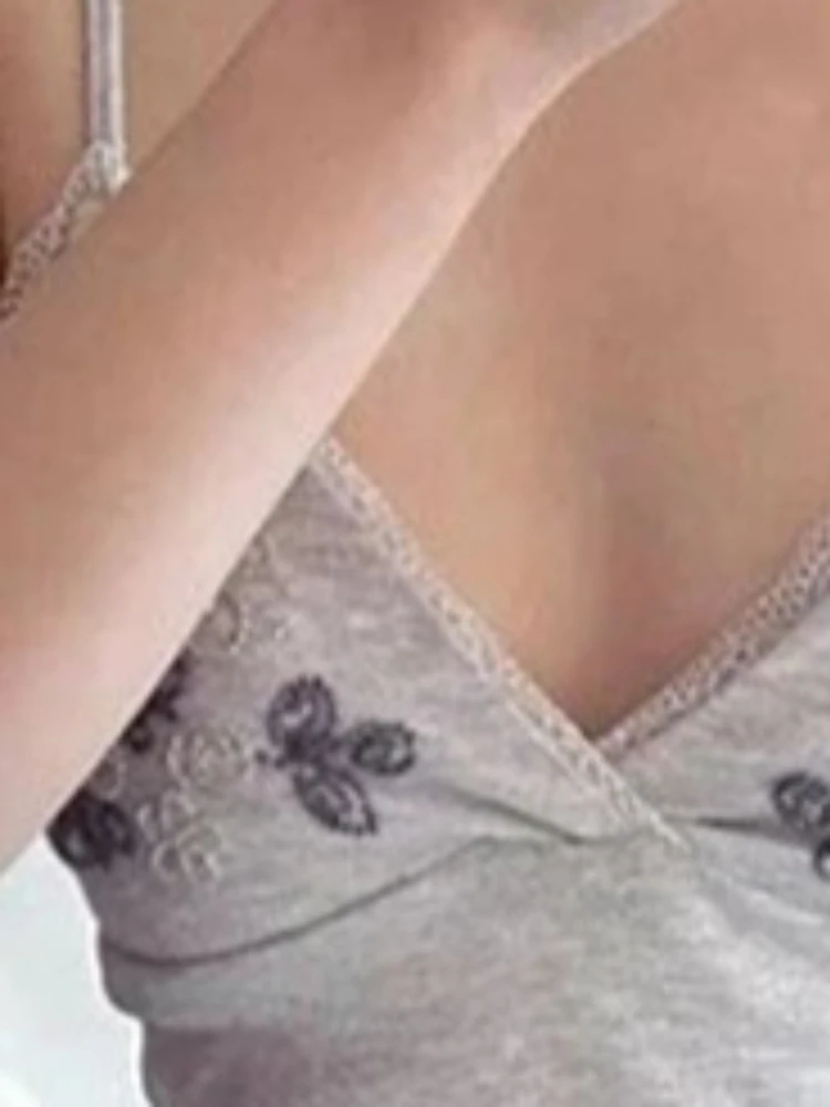 Sexy Women Lace Embroidery Y2k Aesthetic Top Streetwear Beading Vintage Vest 2026 Summer Bodycon Backless Camisole