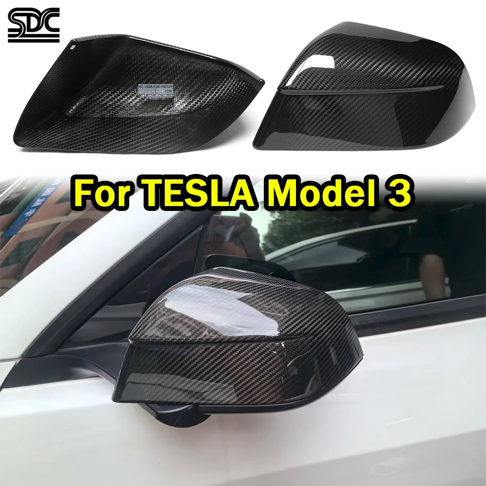 

Upgrade Real Dry Carbon Fiber Mirrorcaps For TESLA Model 3 2016+ Performance Prepreg Carbon Fibre Side Rearview Mirror Cover