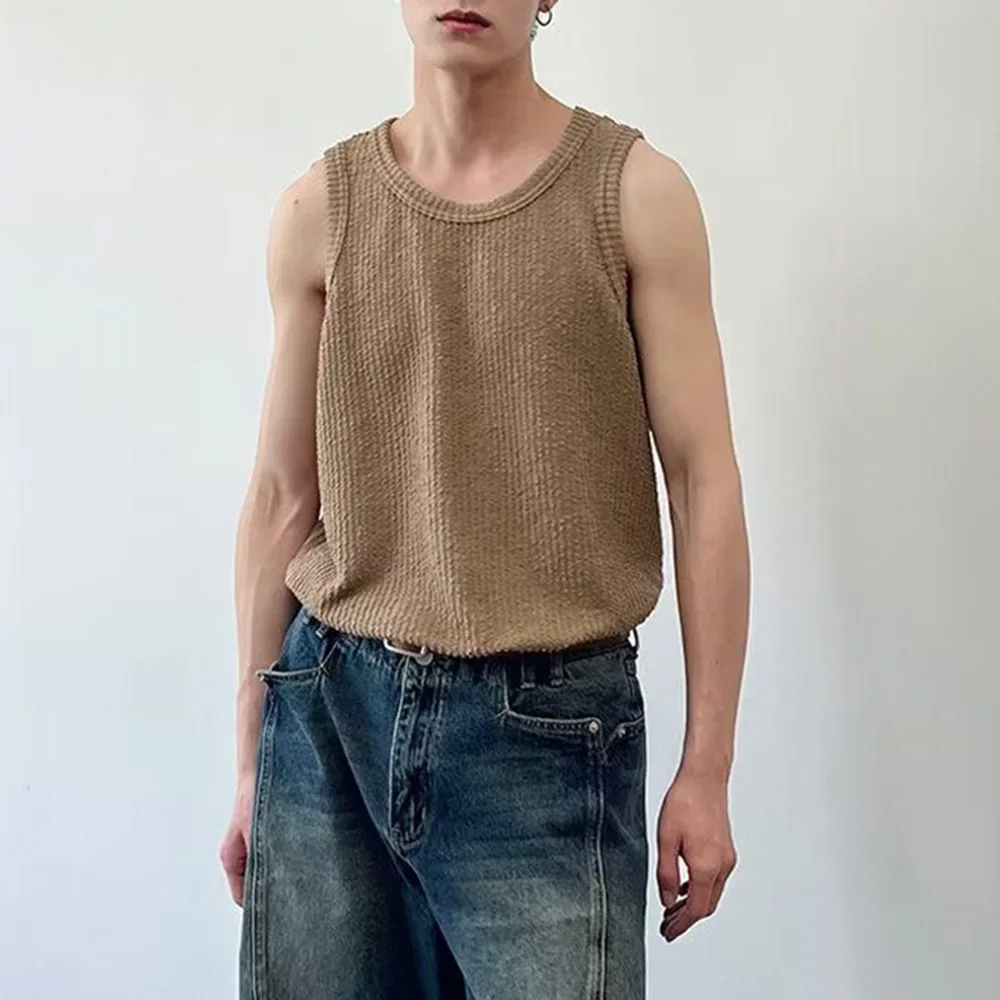 Mens Vest Casual Breathable Jogging Tank Top Sports Fitness Gym Simple All-Match Cool Vest Men'S Clothing  Summer New
