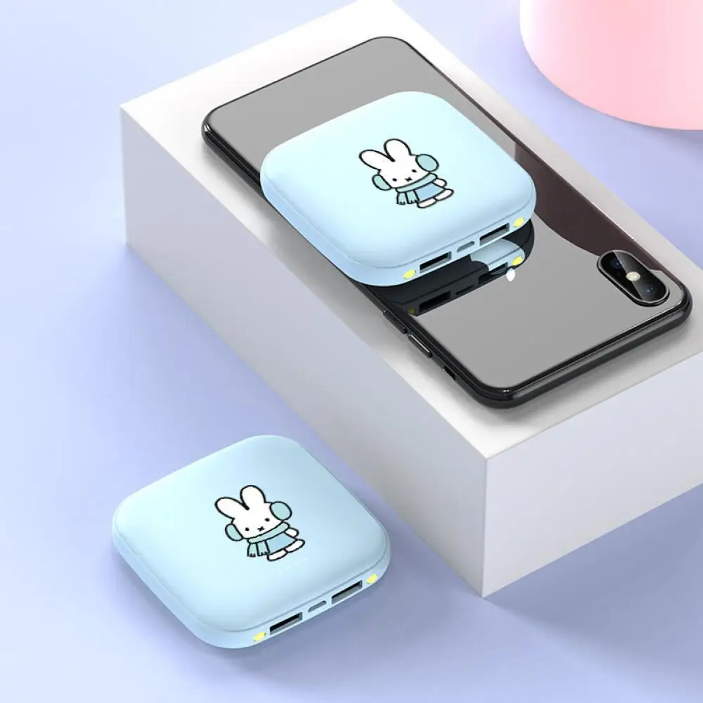 Мобильный аккумулятор Miffy Rabbit, милый аниме-мультфильм, креативный простой многофункциональный портативный карманный стиль, Kawaii, мобильный подарок