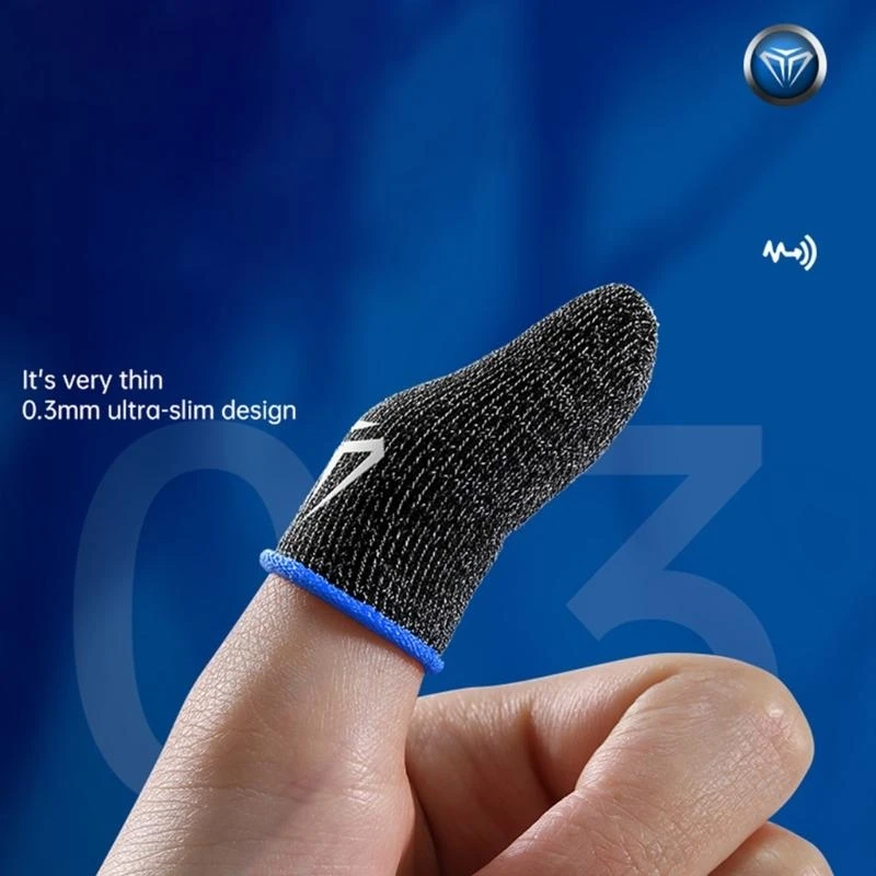 

A52B Gaming Finger Sleeve Game Controller Sweatproof Gloves Breathable Fingertips For Mobile Games for Touch Screen Finger Co