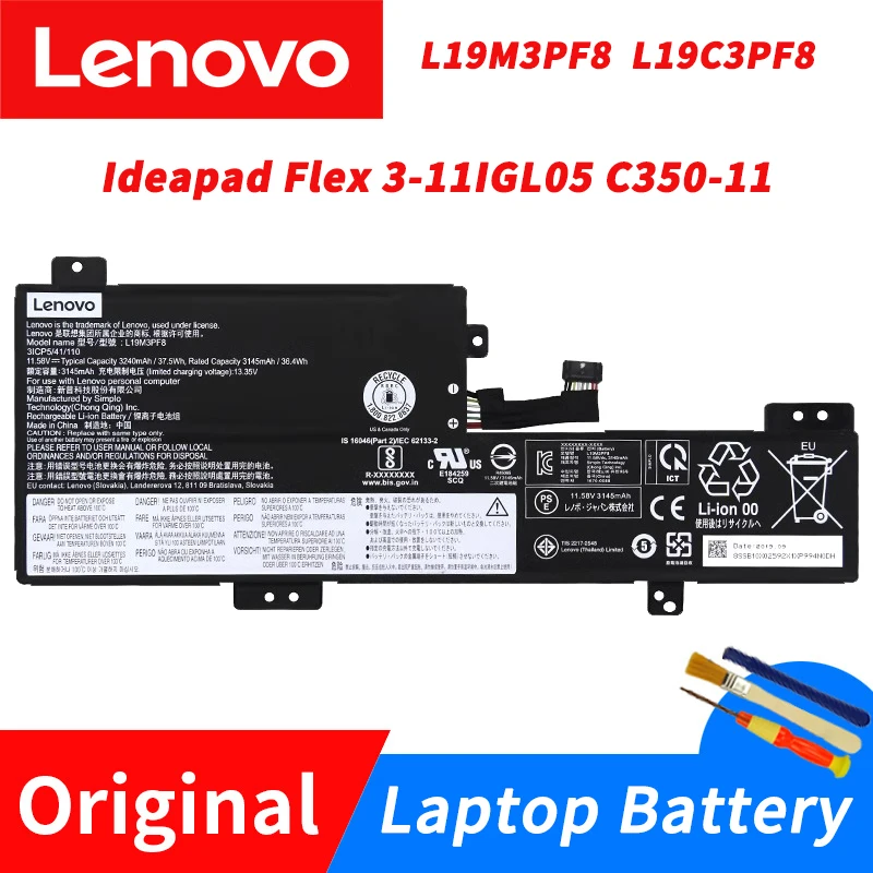 

Original Lenovo Ideapad Flex 3-11IGL05 C350-11 L19M3PF8 L19C3PF8 Laptop Battery