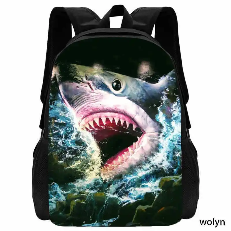 Shark Anime Backpack Cross Mirror Foreign Trade Student Backpack