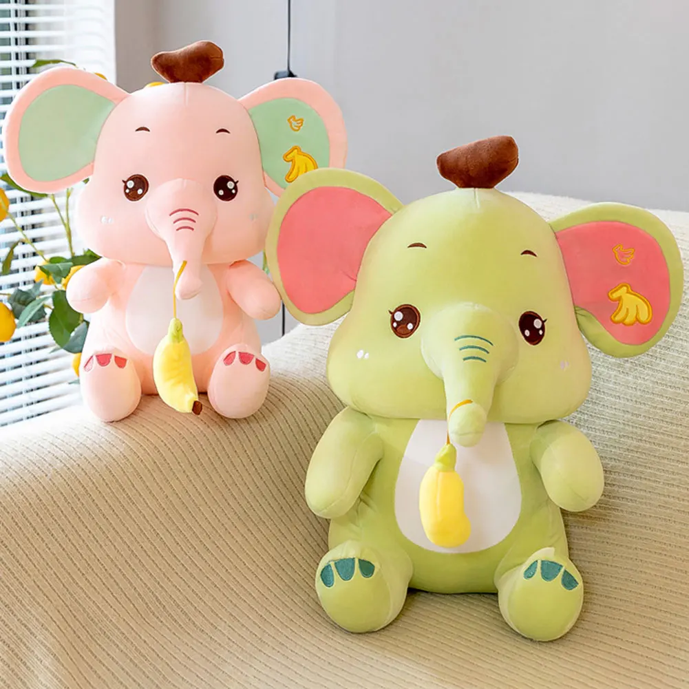 

25/35/45cm Elephant Stuffed Plush Toys Kawaii Animals Soft Sleeping Stuffed Pillow Doll Plushie for Baby Room Decorative Gifts