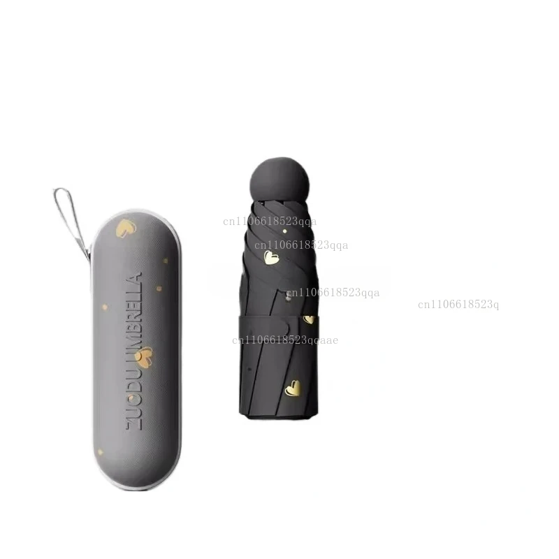 

Сверхлегкий мини-женский 50-кратный зонт от солнца, защита от солнца и ультрафиолета, зонтик двойного назначения, солнцезащитный зонт с карманом, капсу