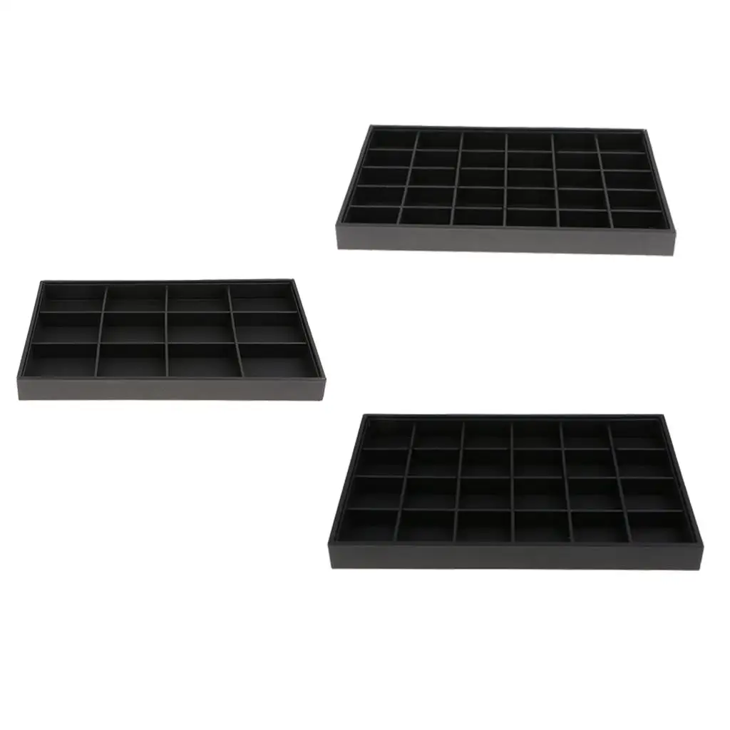 PU Leather Stackable Tray Jewelry Organizer Display Room Counter Display Pad
