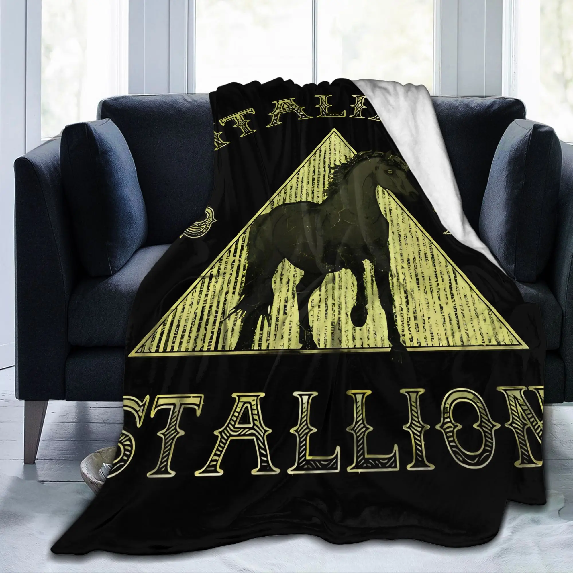 Rockys Italian Stallion Yellow Heather Flannel Throw Blanket Boxing Knitted Blanket Office Lightweight Multifunction Throws