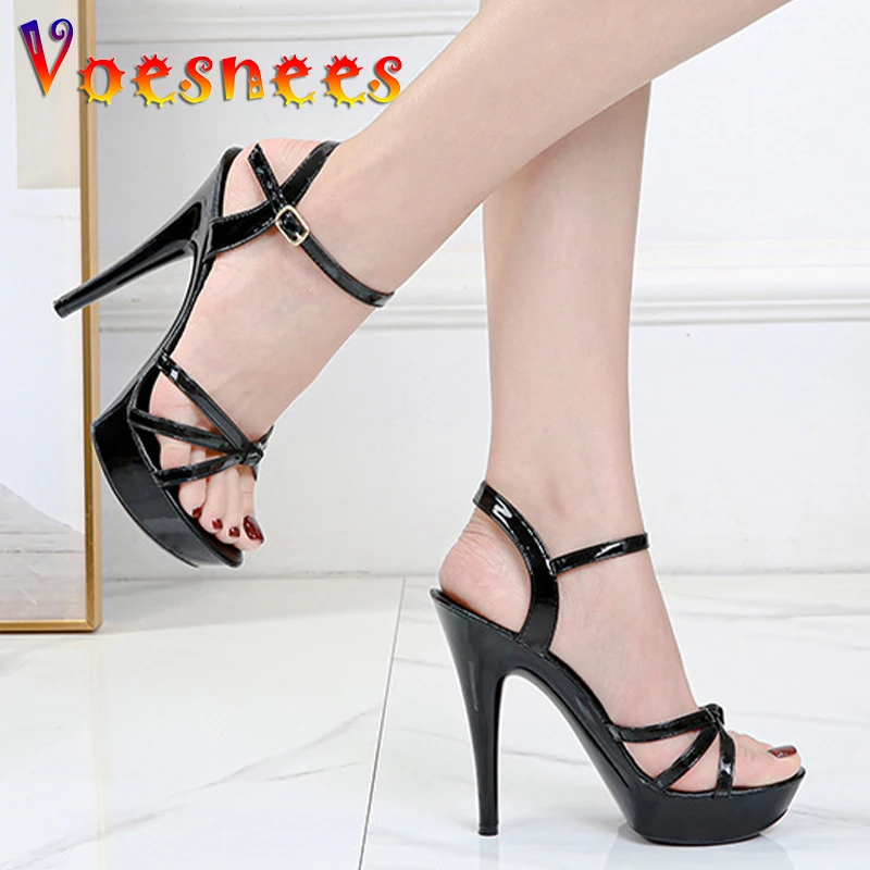 2023NEW Femal Shoes Women Sandals Platform Sexy High Heels 13CM Sexy Open Toe Ladies Wedding Shoes Sandals Model Catwalk Shoes