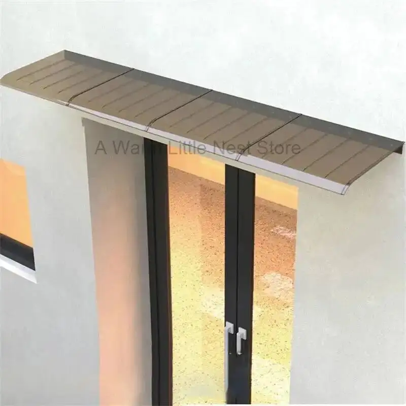 Wall Mounted Window Canopy Front Door Head Canopy Transparent Rain Shield Awning Home Outdoor No Brackets Awning Rain Shelter
