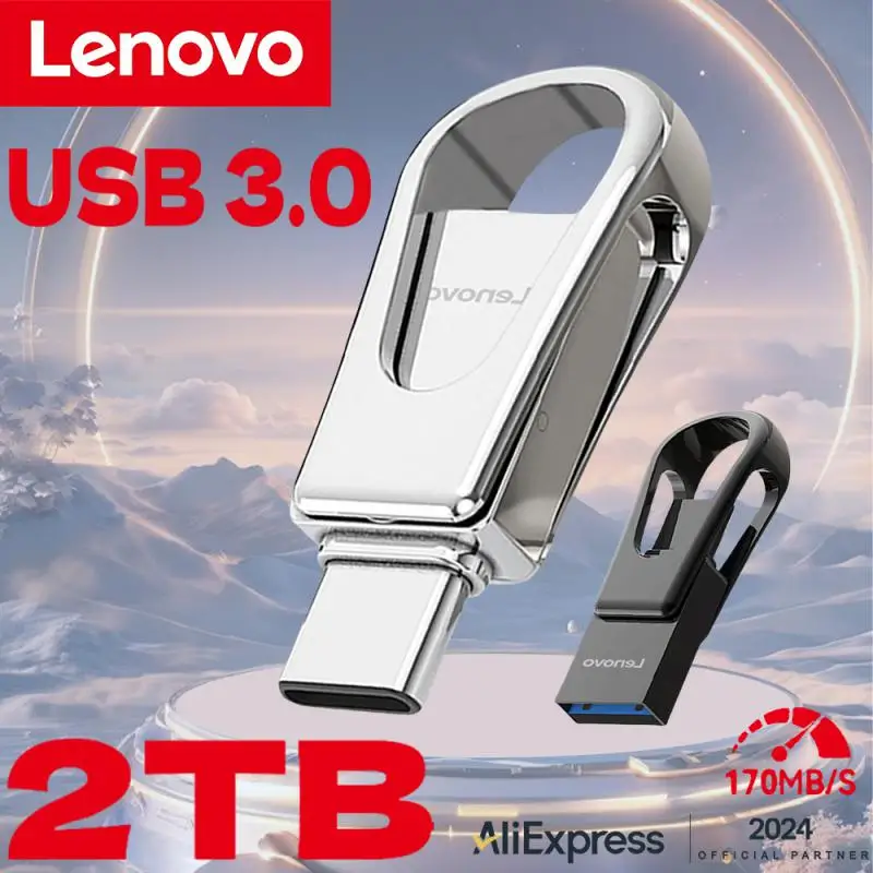 

Lenovo 2TB USB Флешка OTG Metal USB 3.0 Pen Drive Key 1TB Type C High Speed Pendrive Mini Flash Drive 128GB Memory Stick