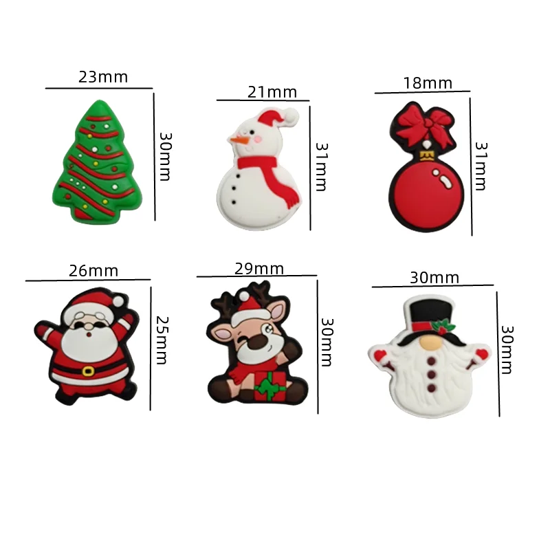 20pcs Silicone Beads Christmas Focus Beads Food Grade Silicone Baby Teether Newborn Toys DIY Pacifier Chain Jewelry Accessories