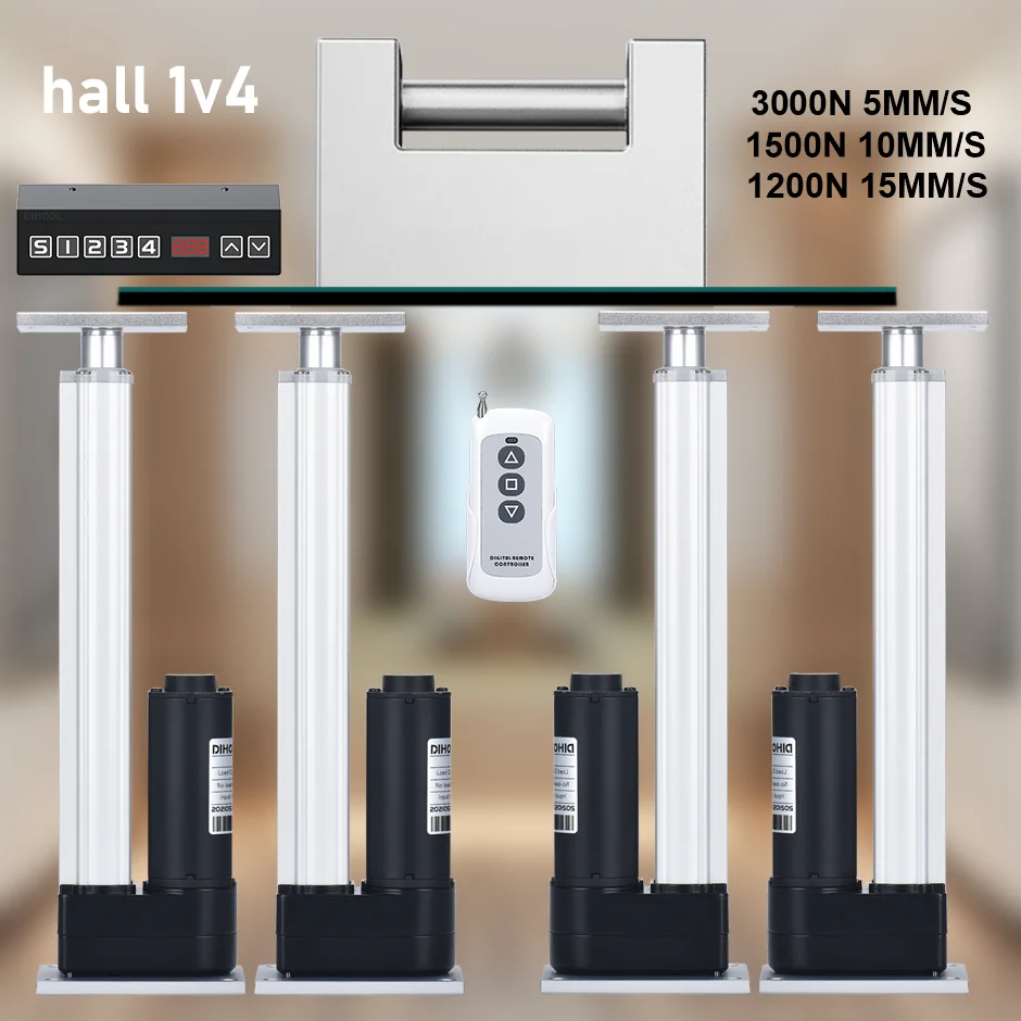 4 Pieces 3000N Electric Linear Actuator Hall Synchronous Control KIT 50mm 150mm 250mm 350mm 550mm 1000mm Stroke Telescopic Rod