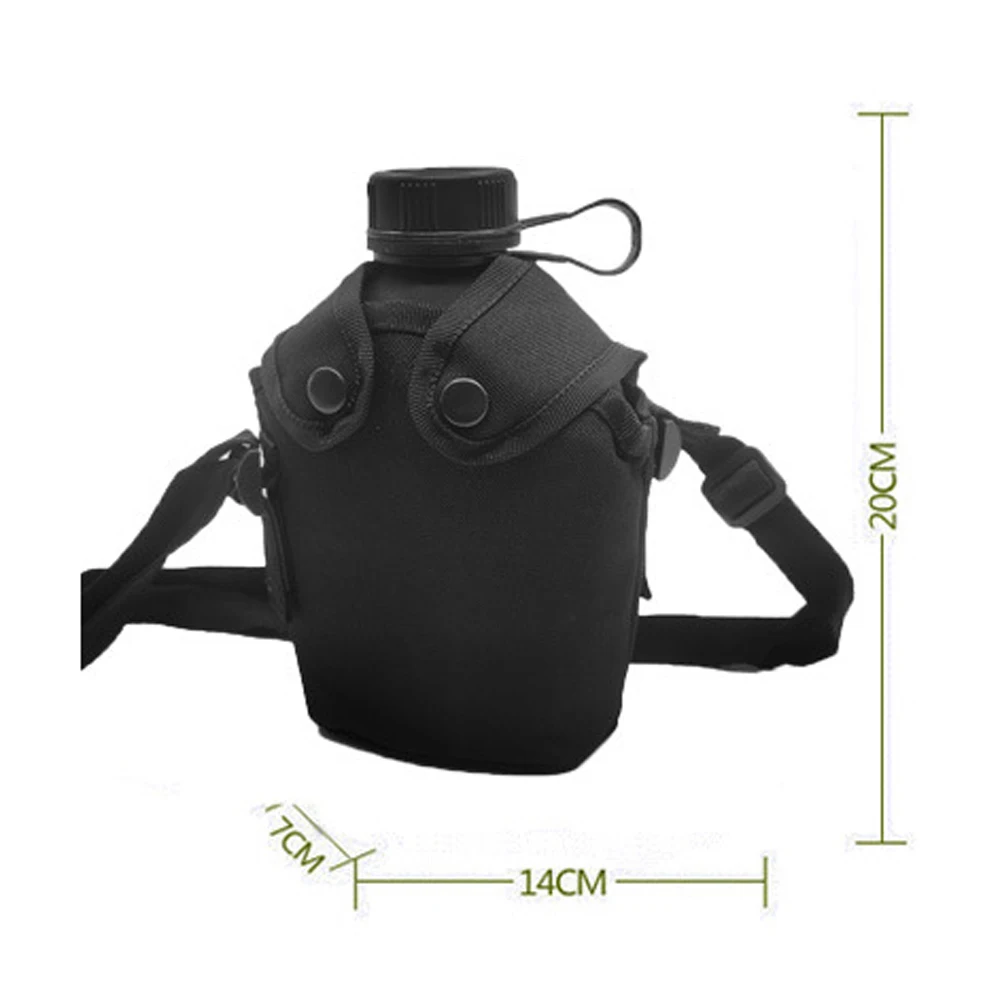 Outdoor Tactical 1L Sports Water Bottle Camping Water Bottle With Pouch  Hiking Survival Drinking 1L Kettle With Bag
