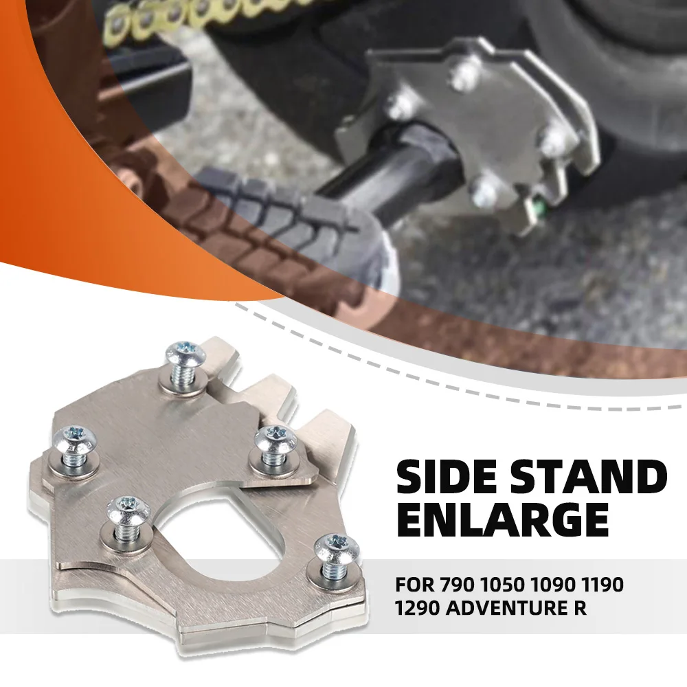 

Motorcycle Accessories For 790 1050 1090 1190 1290 ADVENTURE R Stainless Steel Foot Enlarger Side Extension Stand Support Plate