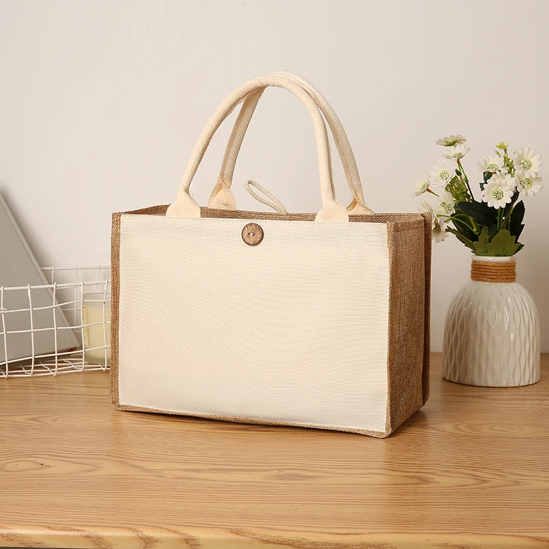 

Large capacity imitation linen men's handbag travel organizer picnic bag