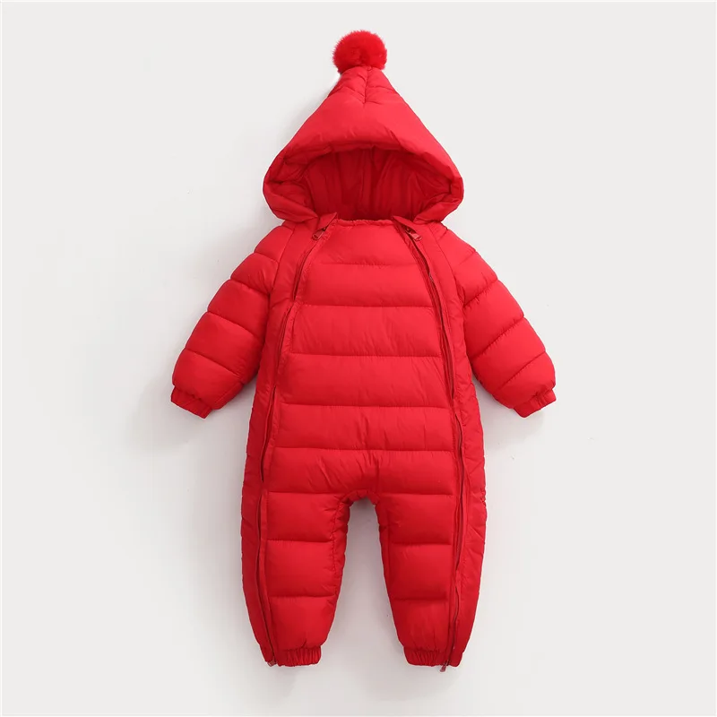 New newborn baby clothes jumpsuit baby solid color crawling clothes for boys and girls aged 0-3 winter cotton clothes for babies