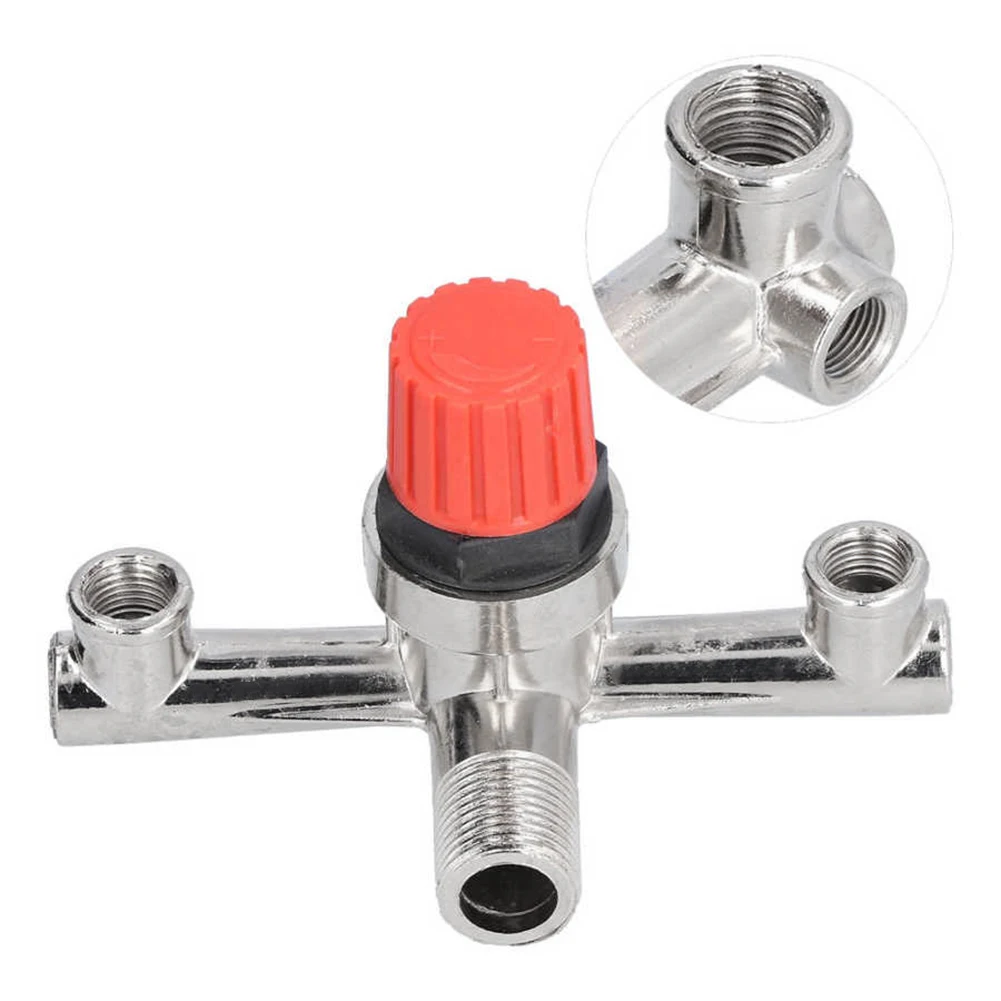 FAAJ-Air Compressor Switch Tube Double Outlet Metal Valve Pressure Nonadjustable Fitting Accessory