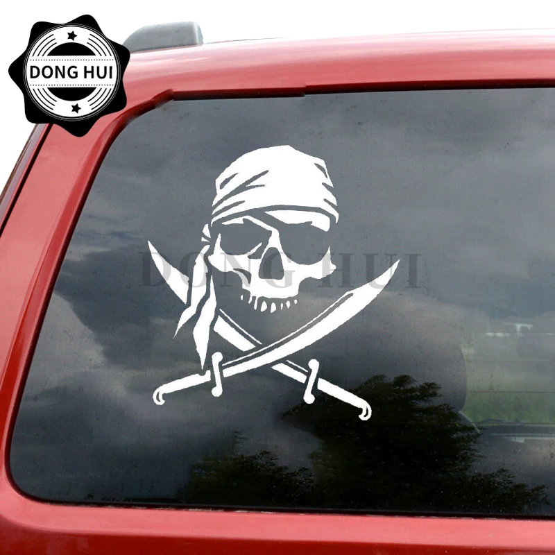 Pirate Flag Sticker Skull Decal Wall Sticker Vinyl Waterproof Dirt Bike Motorcycle Laptop Fridge Helmet Mug Decal