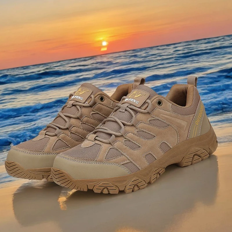 

Men Sneakers Suede Men's Hiking Shoes Outdoor Wear-resistant Trekking Shoes Non-slip Sports Work Male Shoes Hunting Sneakers Man