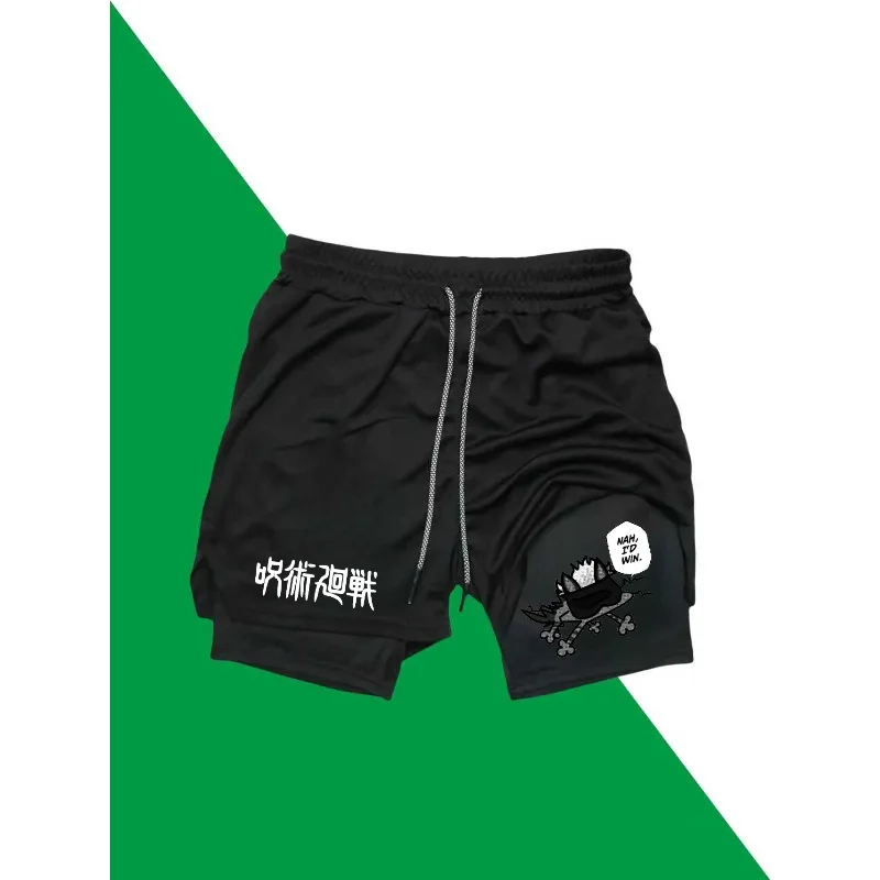 NUOVO Gojo Satoru Summer Gym Casual Pantaloni corti da uomo Basket Fitness Shorts Jogger Pantaloni sportivi Workou 2in1 Pantaloncini da allenamento da corsa