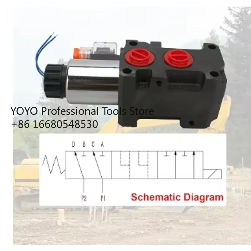 y6sHydraulic Solenoid Diverter Valve, DC12V 13GPM SAE Ports Hydraulic Selector Valve, MAX Pressure 200 Bar