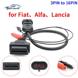 3 Pin to 16 Pin Car Connector Adapter OBD 2 OBD2 Interface Auto Cable tool 3pin Female Cable Old Car Model for Fiat Alfa Lancia