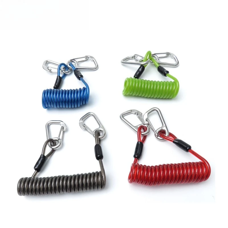 

Diving Stainless Steel Buckle Bag TPU Spring Lanyard Safety Buckle Rope Camera Missing Rope Quick Release Outdoor Accessories