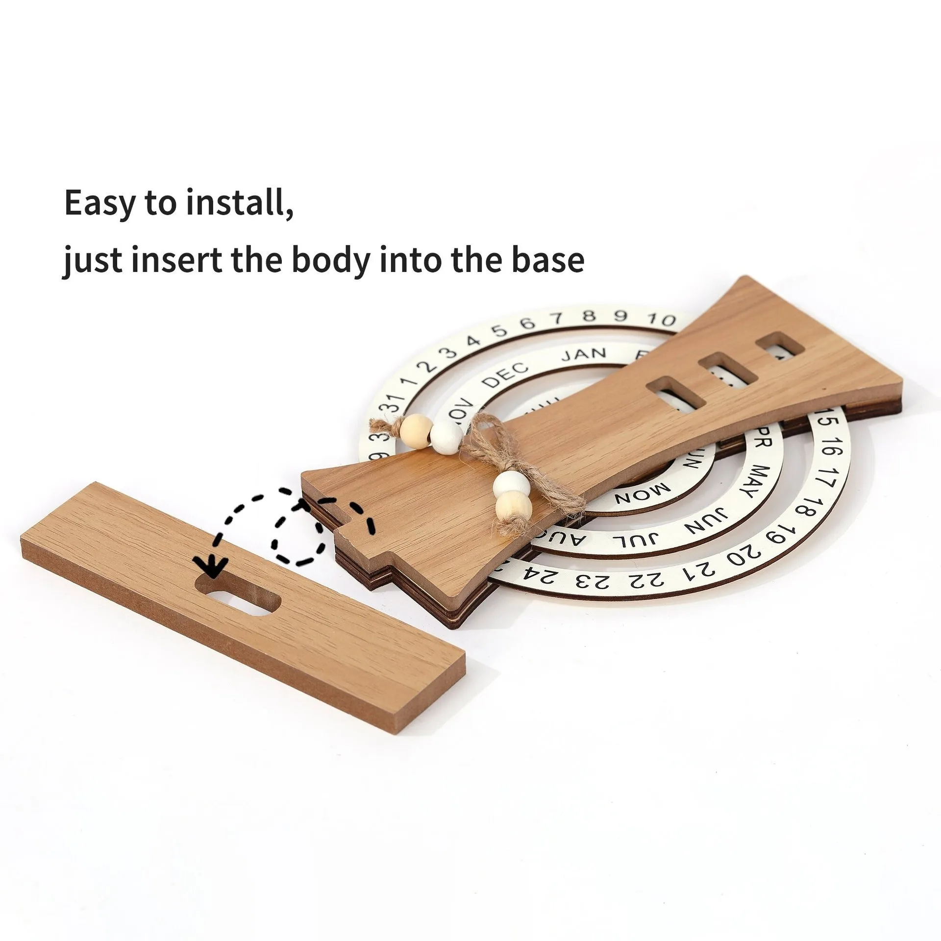 تقويم خشبي إبداعي يدوي دوار تقويم دائم مكتب منزلي مكتب سطح المكتب الحلي مرحبا بكم في ديكور المنزل الحلو