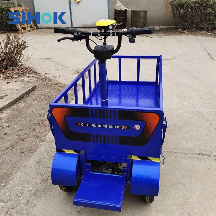 Heavy Duty 800kg Warehouse Transport Trolley 4 Wheel Drive Platform Trolley Battery Driven Electric Trolley