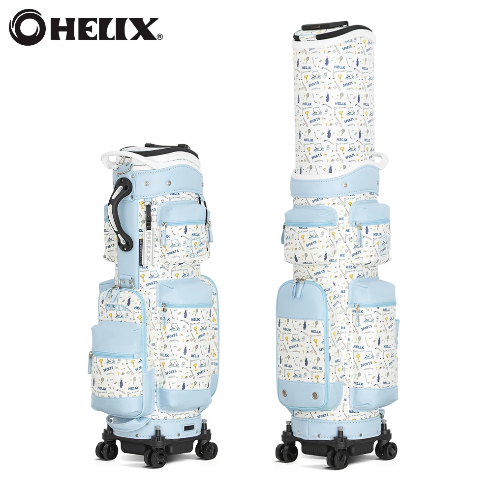 

HELIX Women Golf Bag with 4 Rolling Wheels and Retractable Top Cover for Airline Travel also Daily Use