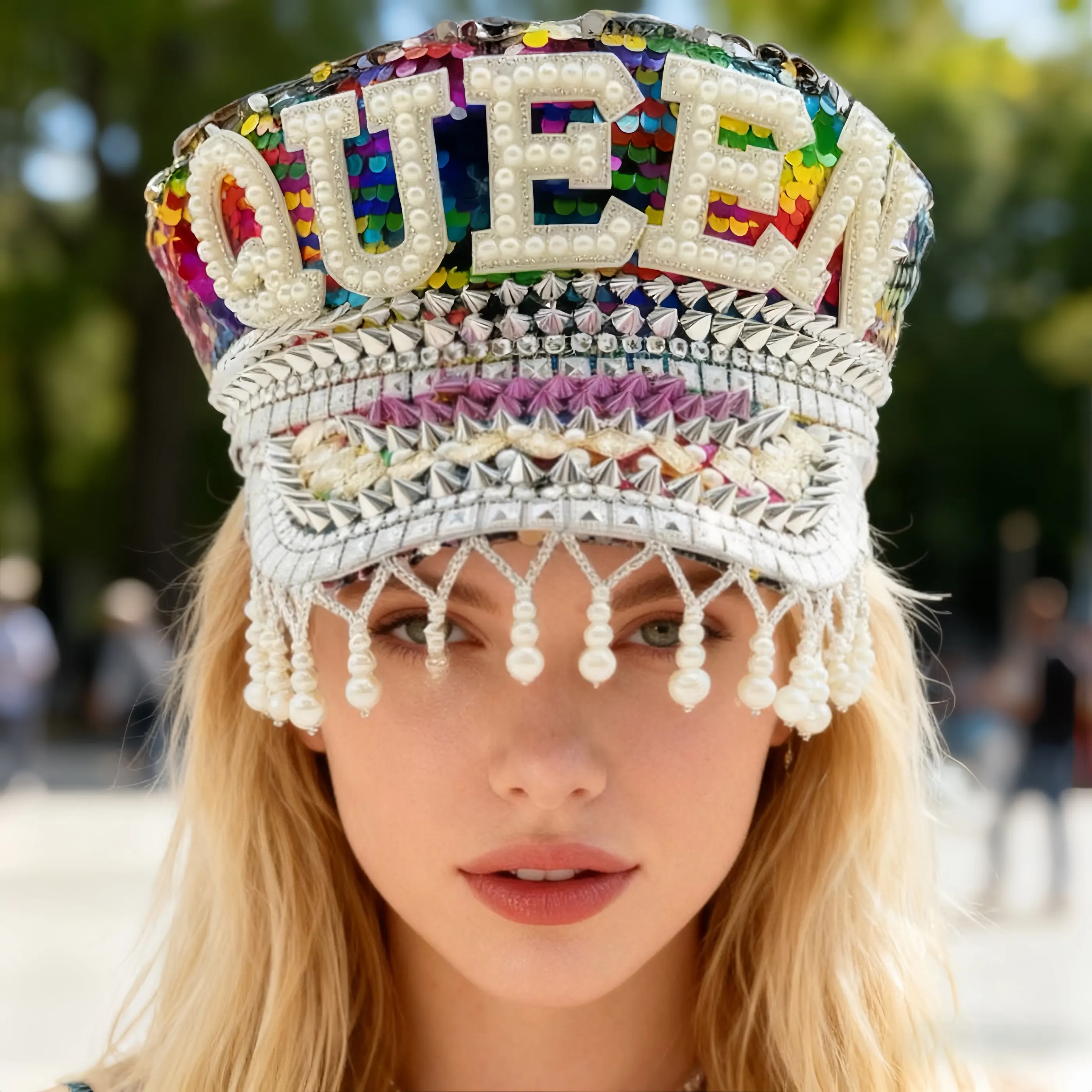 

Карнавальная шляпа для взрослых, шляпа капитана со стразами для Burning Man, женские аксессуары для косплея