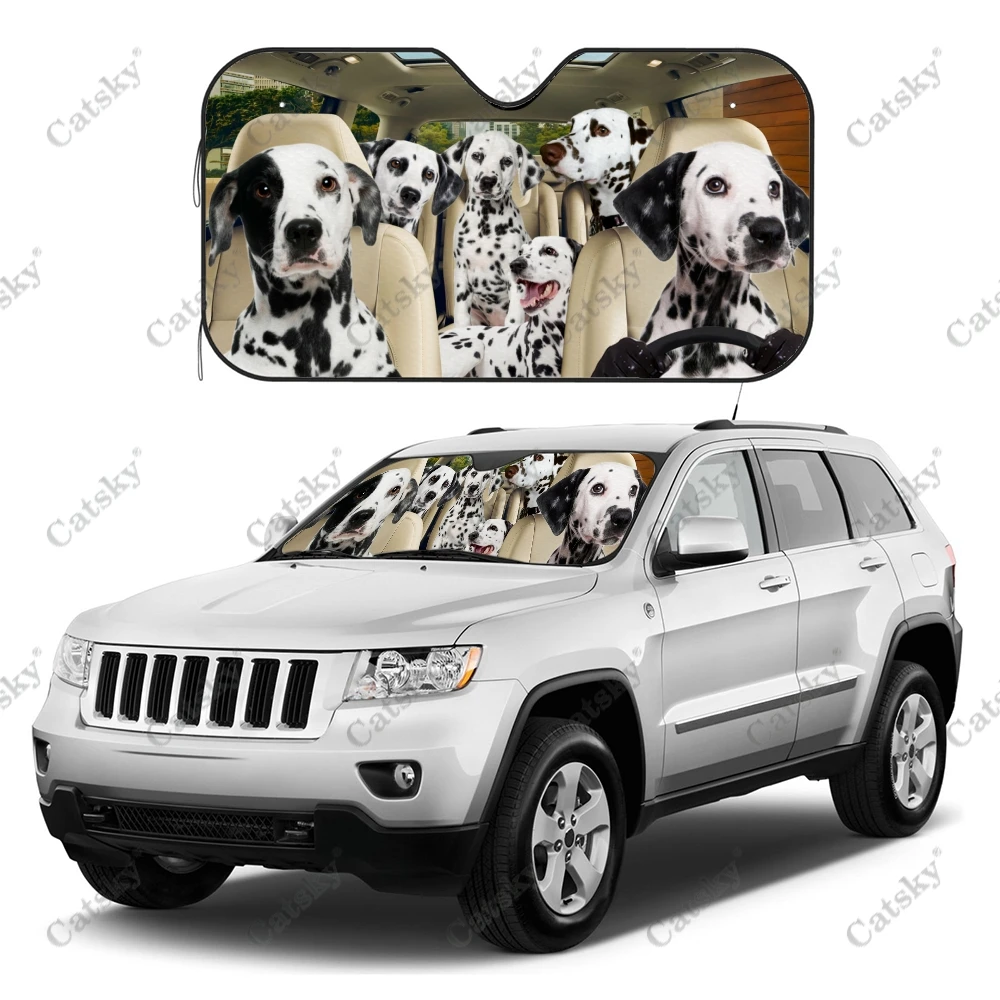 Dalmatian Car Sunshade, Car Decoration Lovers Gift,Windscreen Sun Shield For Car Window Sunshade Cover Foldable Uv Ray Reflector