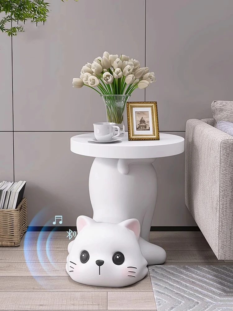 

Home Decor Enchanting Cat Statue Side Table Floor Decor Living Room Large Sculpture Coffee Table Art Ornaments Housewarming Gift