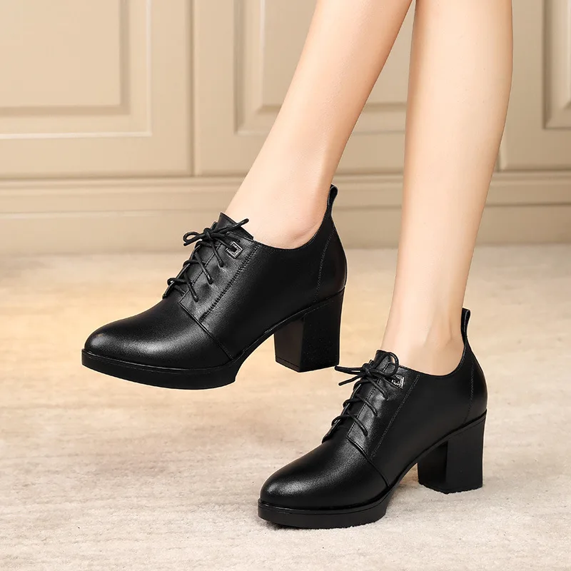AIYUQI Women Dress Shoes Spring British Style 2024 New Genuine Leather Lidies Single Shoes Large Size Women Work Shoes
