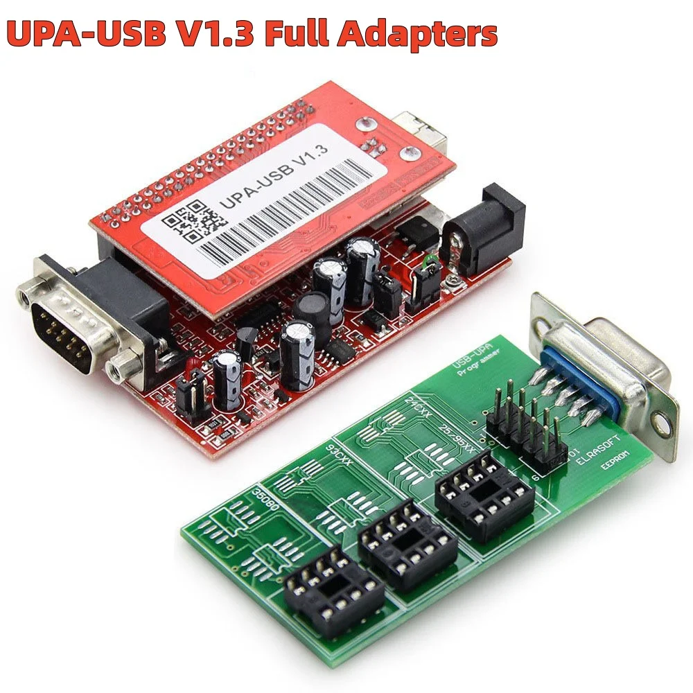 

Auto OBD USB EEPROM Programmer V1.3 Full Adapters Automotive ECU Chip Tuning Read Write Diagnostic Tool Compatible with UPA