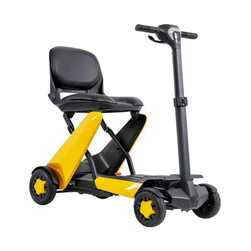 Small yellow cart intelligent fully automatic foldable electric wheelchair for the elderly and young