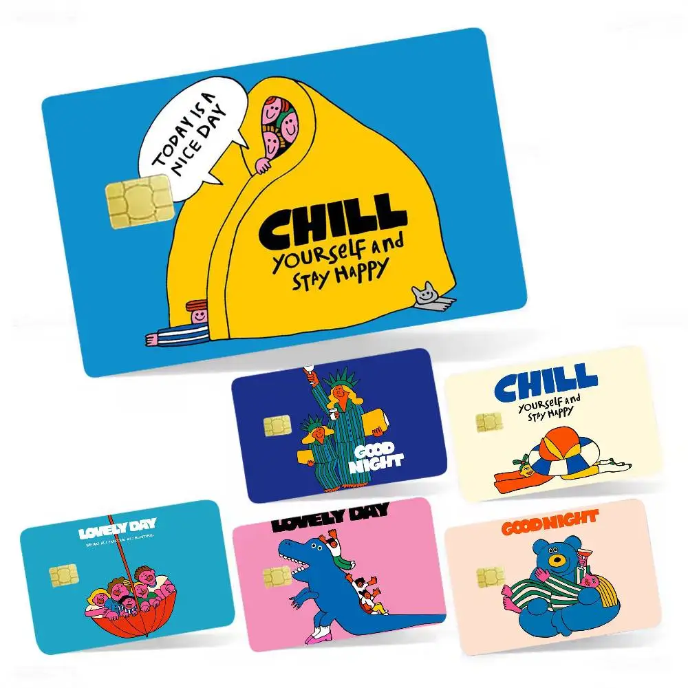 

A-AYAKA FUKANO Art 4pcs 1Set Laser Holographic Sticker Skin Cover for Credit Bank Debit Card