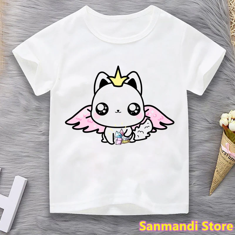 Summer angel Bunny Print T-Shirt Summer Tops For Girls/Boys Angel Children'S Clothing Funny Kawaii Kids Clothes Rabbit T Shirt