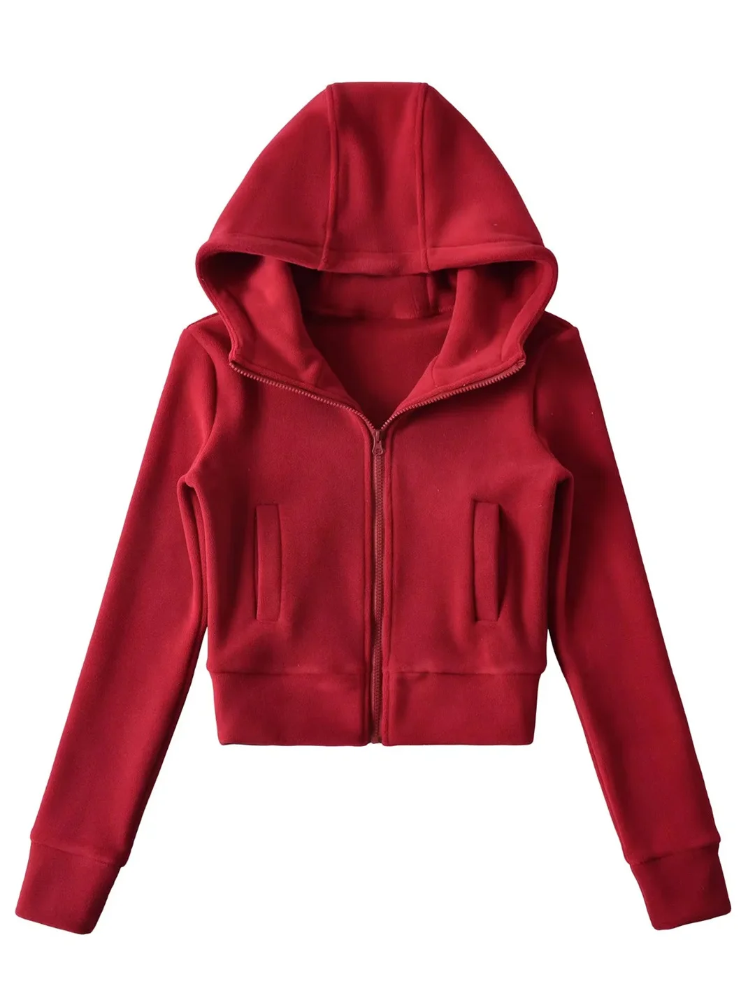 

Slim Fit Hoodie Jaet Women's ort Autumn Winter Zipper Casual Outerwear Spicy Girl Fce Lined Street Sle Coat