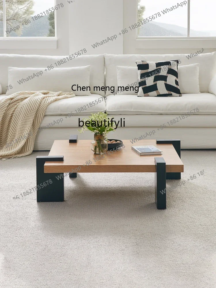 Amazing dead wind solid wood coffee table high-end living room home new square Japanese style coffee table
