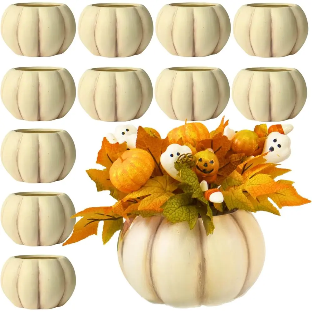 

Набор из 12 матовых керамических горшков для тыкв, диаметр 5,5, идеально подходит для цветов, суккулентов и осенних праздников.