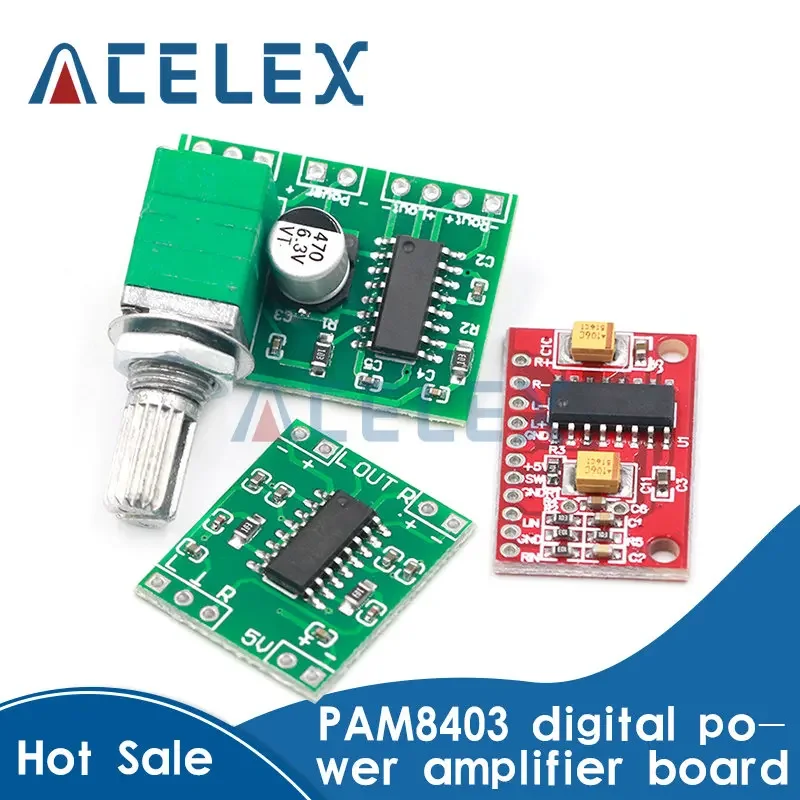 1PCS PAM8403 Super mini digital power amplifier board miniature class D power amplifier board 2 * 3 W high 2.5-5V USB