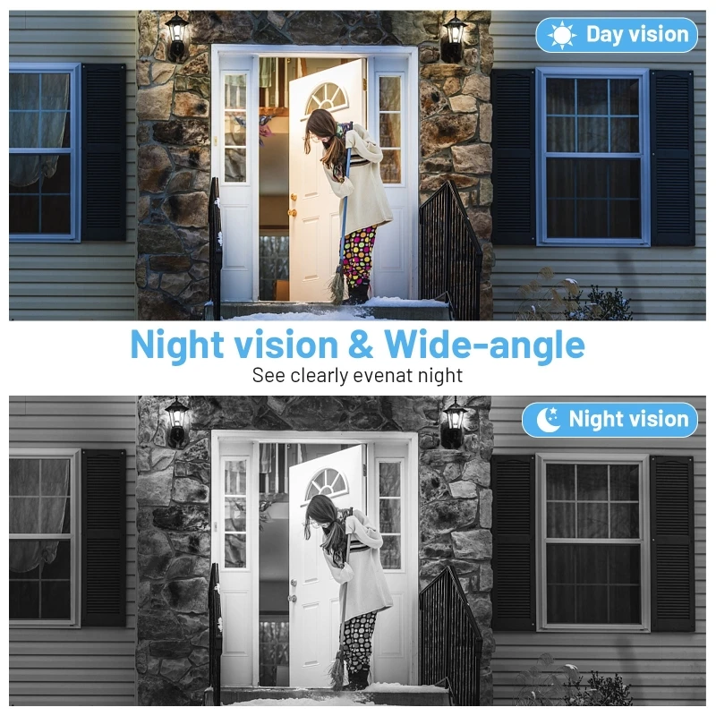 Smart Wireless Video Doorbell Remote Monitoring Two-way Intercom PIR Motion Detection Infrared Night Vision Security Door Camera