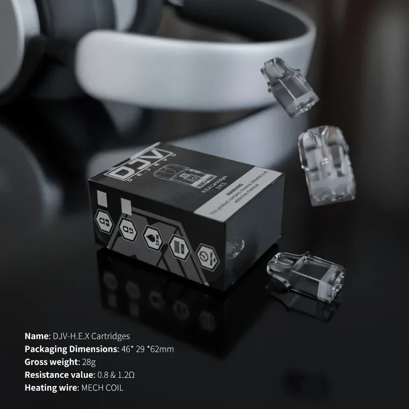 Cartuchos de repuesto para DJV HEX Pod, Kit de bobinas de resistencia, SXK, 3 piezas, 2,5 ml de capacidad, 0,8 ohm, 1,2 ohm, 1 caja