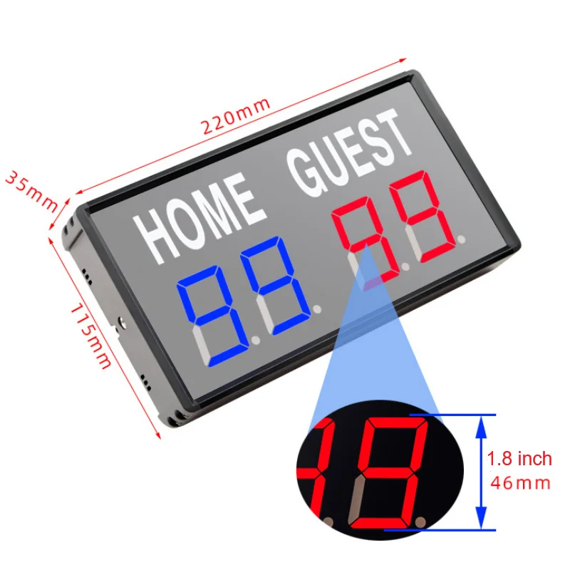 4-digit LED Electronic HOME GUEST Scoring Display Equipment Portable Mini Digital Scoreboard for Multisports Board Games