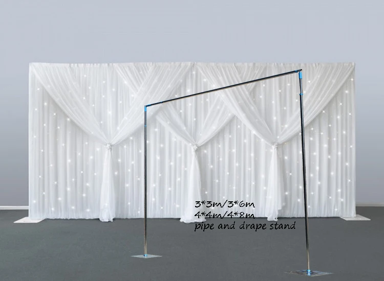 3MX6M or 3MX3M Wedding Steel Pipe Backdrop Stand Adjustable Wedding Backdrops Rod Pipes Drapery Frame Event&Party Decoration