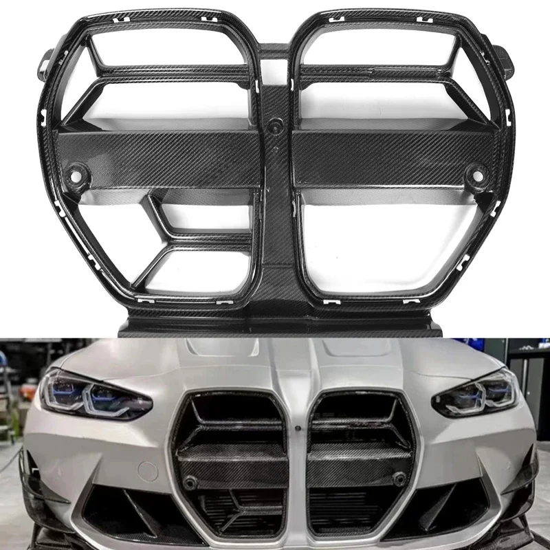 For BMW Dry Carbon Fibre Grille with ACC M3 G80 M4 G82 Front Bumper Plastic Grill Auto Racing 2021+ CSL XDrive Car Accessories