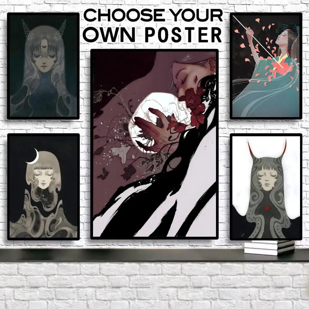 

Yodaka H-Hand-Drawn Illustrations Art Poster HD Anime Wall Art Poster Self-Adhesive Peel And Stick Canvas For Room Decor