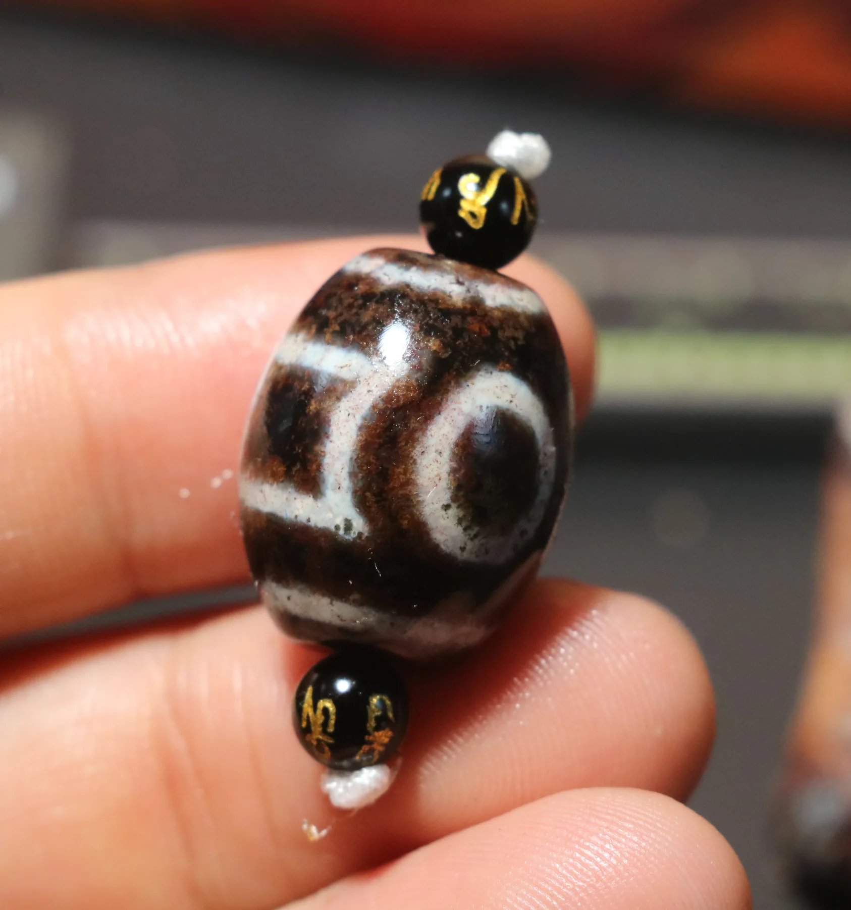 4A Ultra Energy Tibetan Old Agate Cinnabar Dots Heven&Earth Big Daluo Totem DZi Bead Amulet For Making Jewelry LKbrother